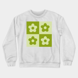 Green Barbicore Bimbo Aesthetic Y2K Checkerboard 2000s Room Decor Pattern Crewneck Sweatshirt